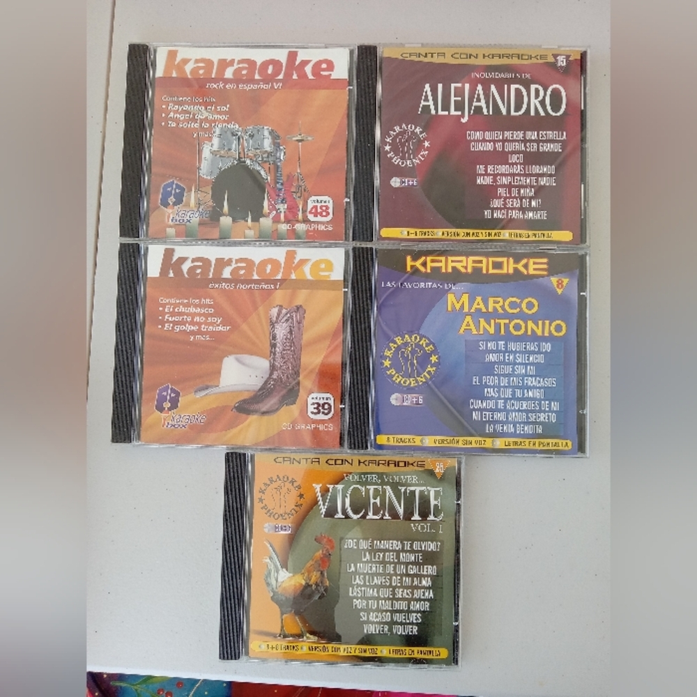5 Karaoke CD - Spanish Songs  Collection - Baladas Rancheras